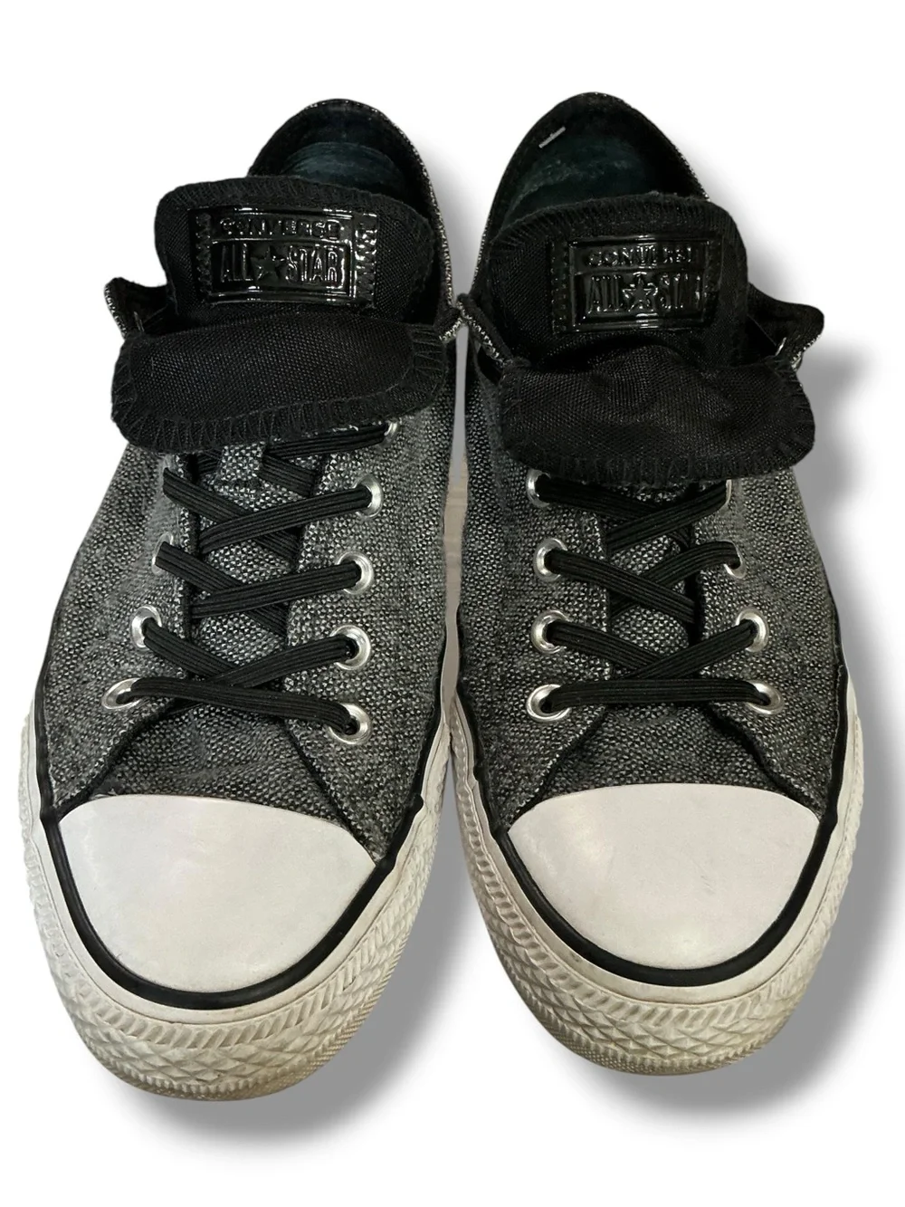 Converse Gray and Black Low-Top Canvas Sneakers - Picture 9 of 12